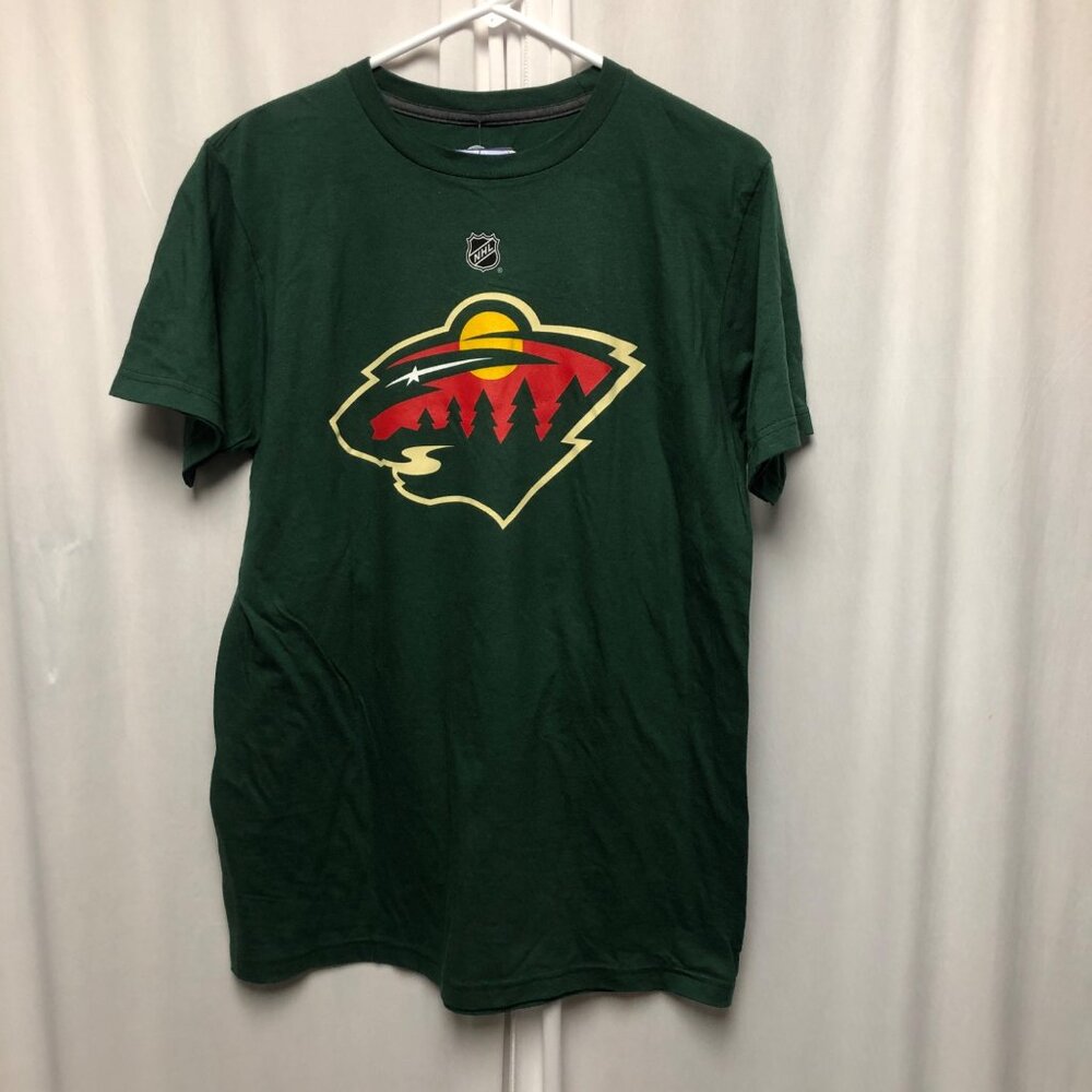 Minnesota Wild T Shirt Mens Size Small Eric Staal 12 NHL Green Cotton Hockey NEW